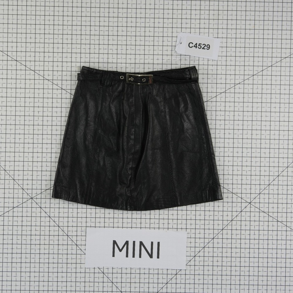 Wilsons Leather Maxima Mini Skirt Women's Size 4 Black Belted 100% Leather - Picture 5 of 5